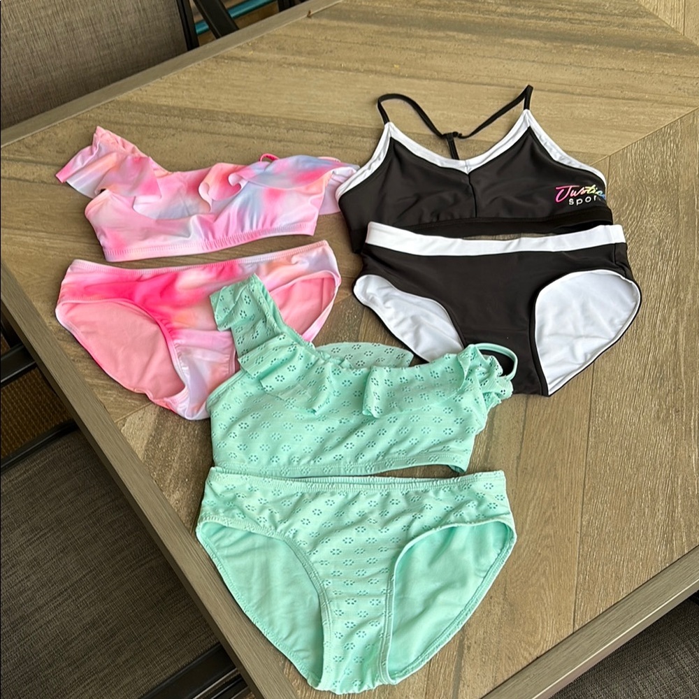 Lot of 3 Justice bikinis like new girls XL 16/18